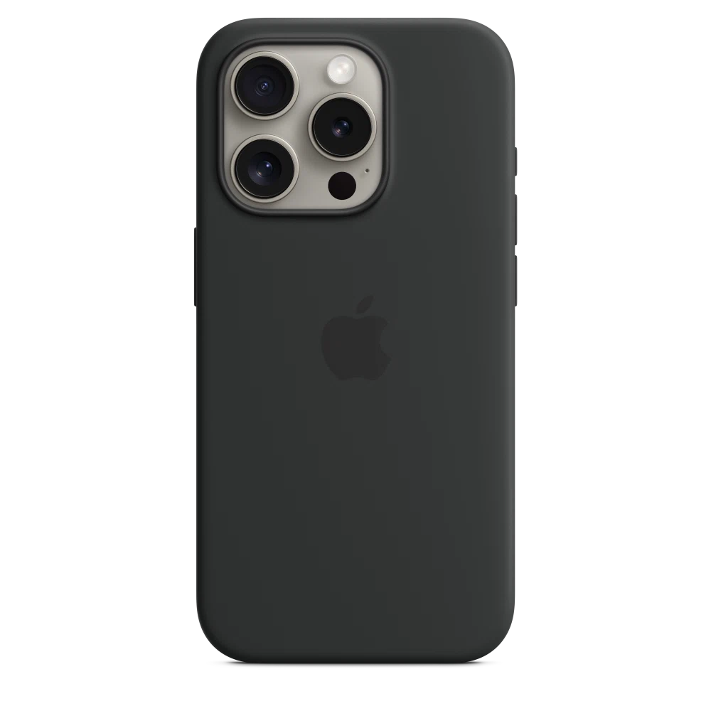 iPhone 15 Pro Silicone Case with MagSafe — Black