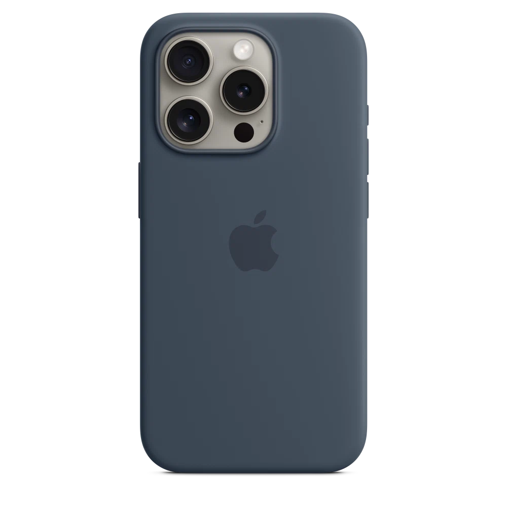 iPhone 15 Pro Silicone Case with MagSafe — Storm Blue