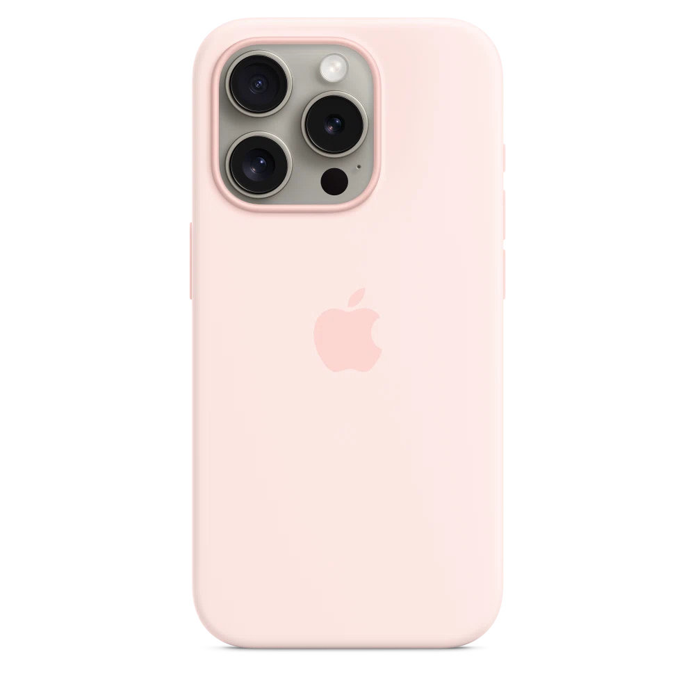 iPhone 15 Pro Silicone Case with MagSafe — Light Pink