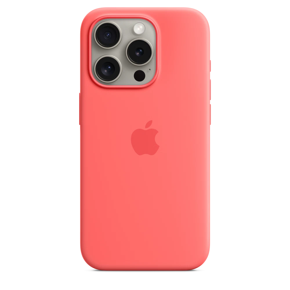 iPhone 15 Pro Silicone Case with MagSafe — Guava