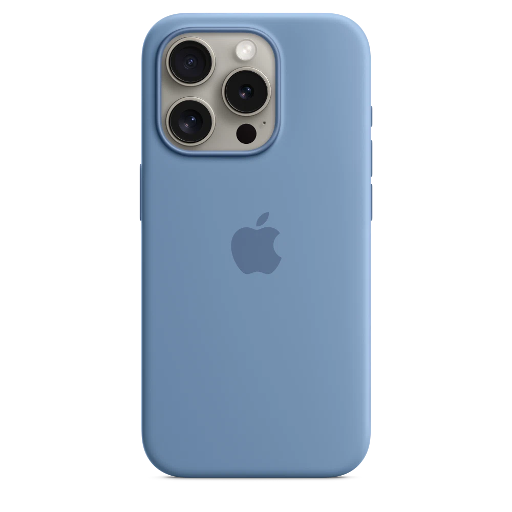 iPhone 15 Pro Silicone Case with MagSafe — Winter Blue