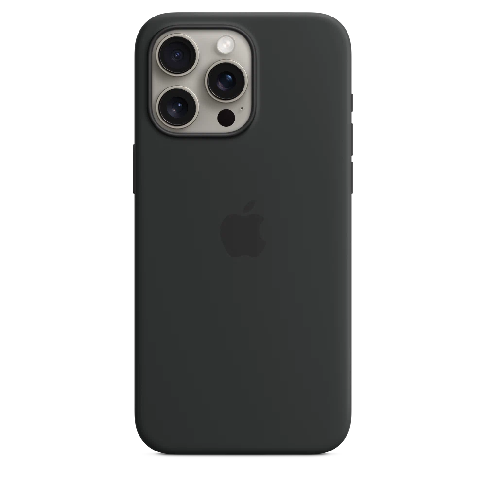iPhone 15 Pro Max Silicone Case with MagSafe — Black