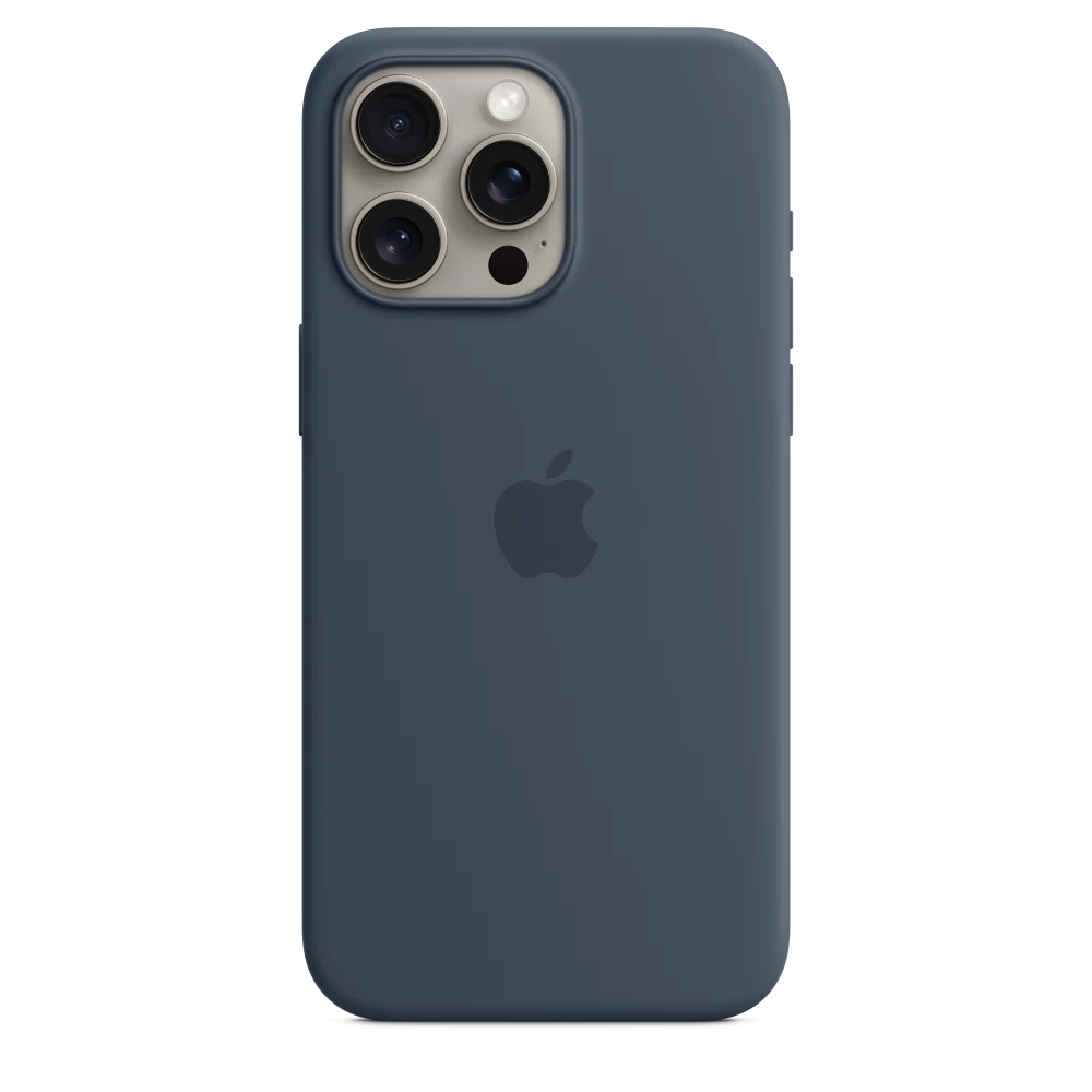 iPhone 15 Pro Max Silicone Case with MagSafe — Storm Blue