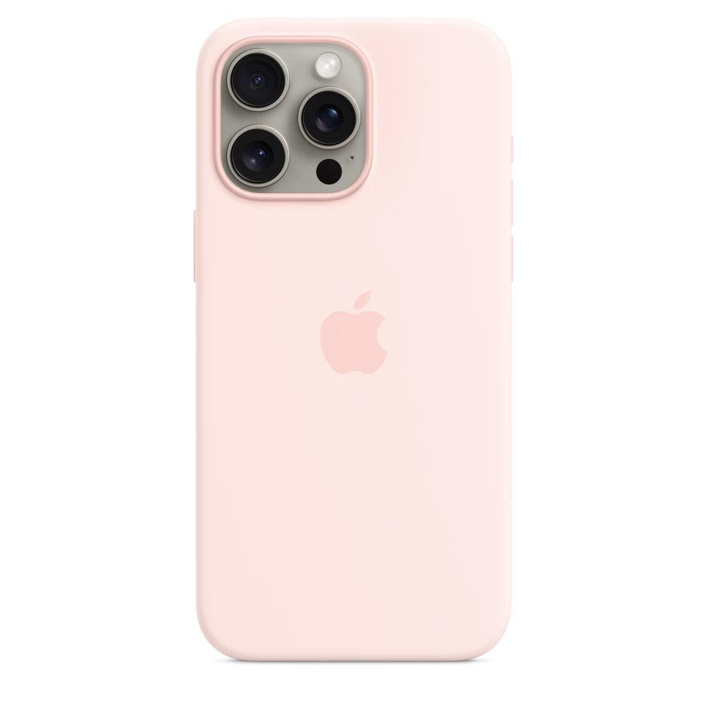 iPhone 15 Pro Max Silicone Case with MagSafe — Light Pink