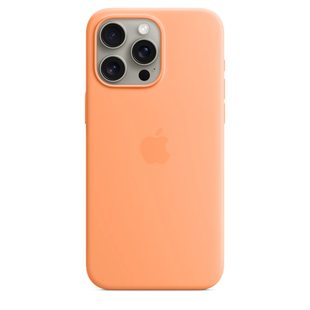 iPhone 15 Pro Max Silicone Case with MagSafe — Orange Sorbet