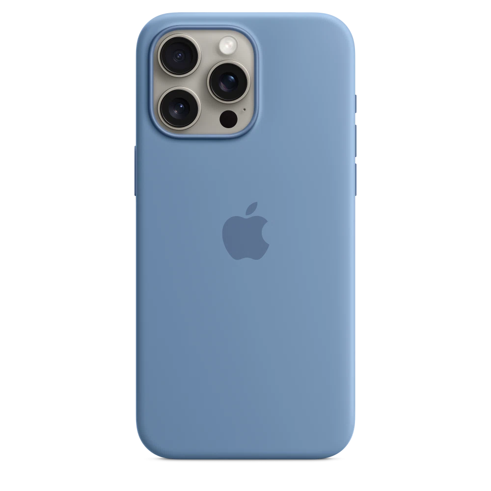 iPhone 15 Pro Max Silicone Case with MagSafe — Winter Blue