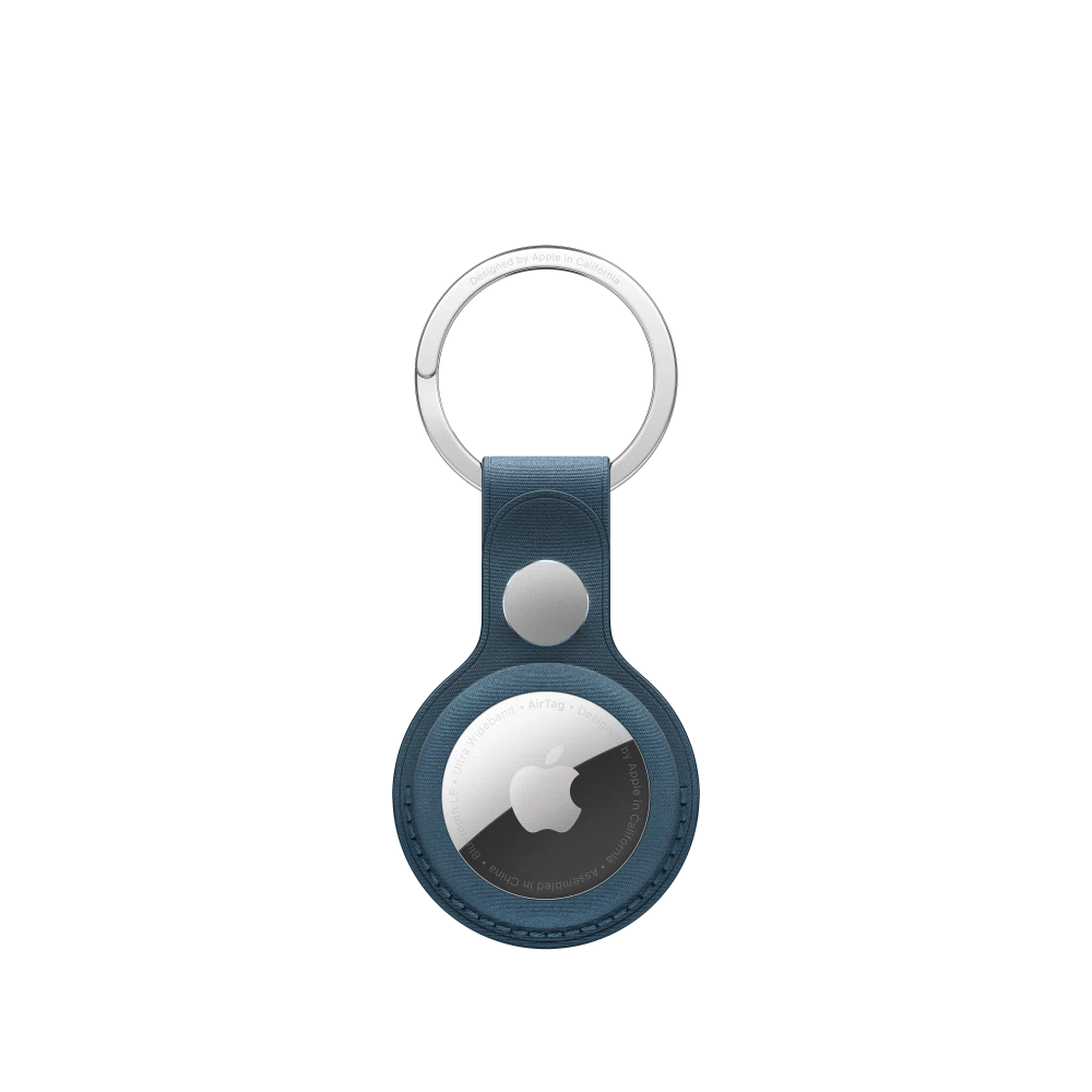 AirTag FineWoven Key Ring — Pacific Blue
