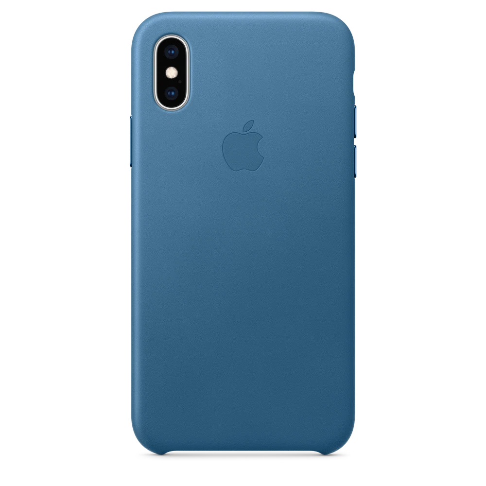 iPhone XS Leather Case — Cape Cod Blue