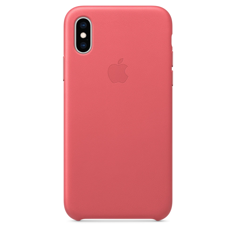 iPhone XS Leather Case — Peony Pink