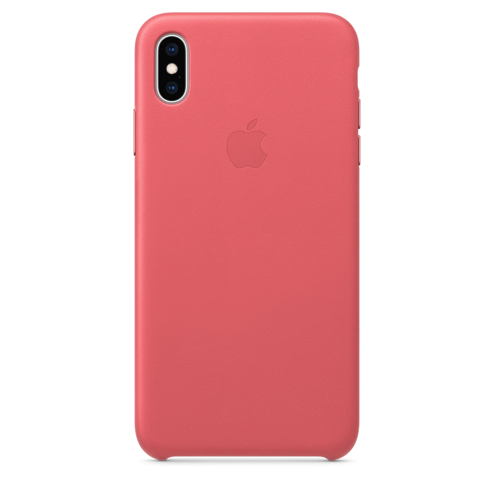 iPhone XS Max Leather Case — Peony Pink