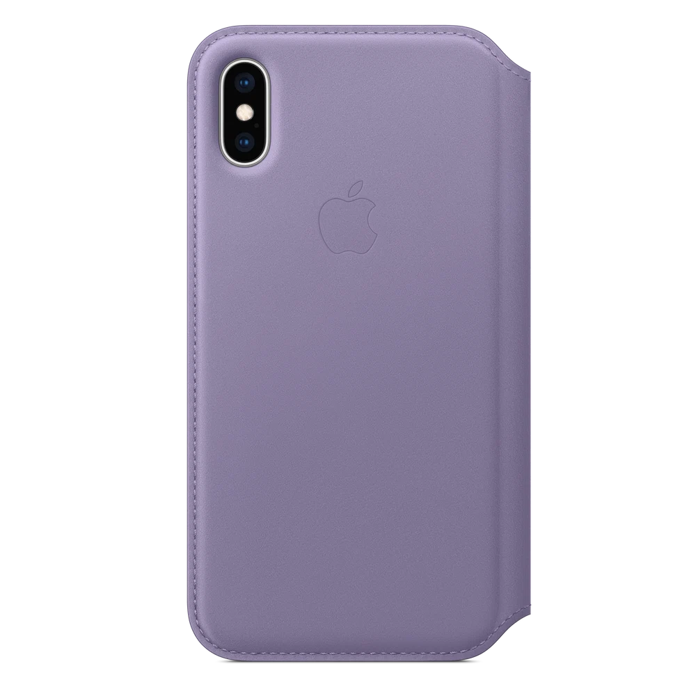 iPhone XS Leather Folio — Lilac