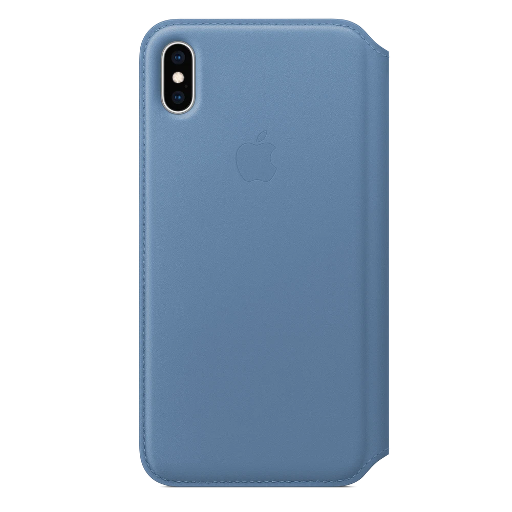 iPhone XS Max Leather Folio — Cornflower