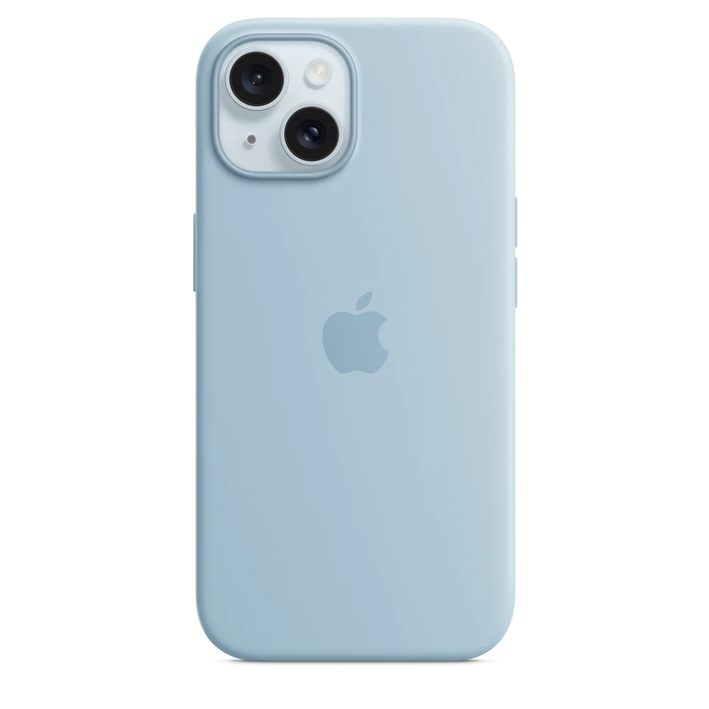 iPhone 15 Silicone Case with MagSafe — Light Blue