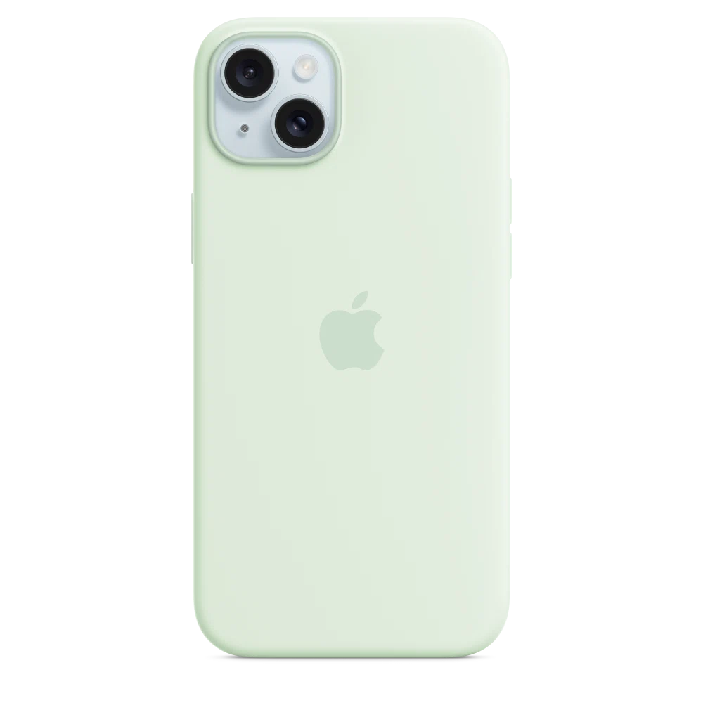 iPhone 15 Plus Silicone Case with MagSafe — Soft Mint