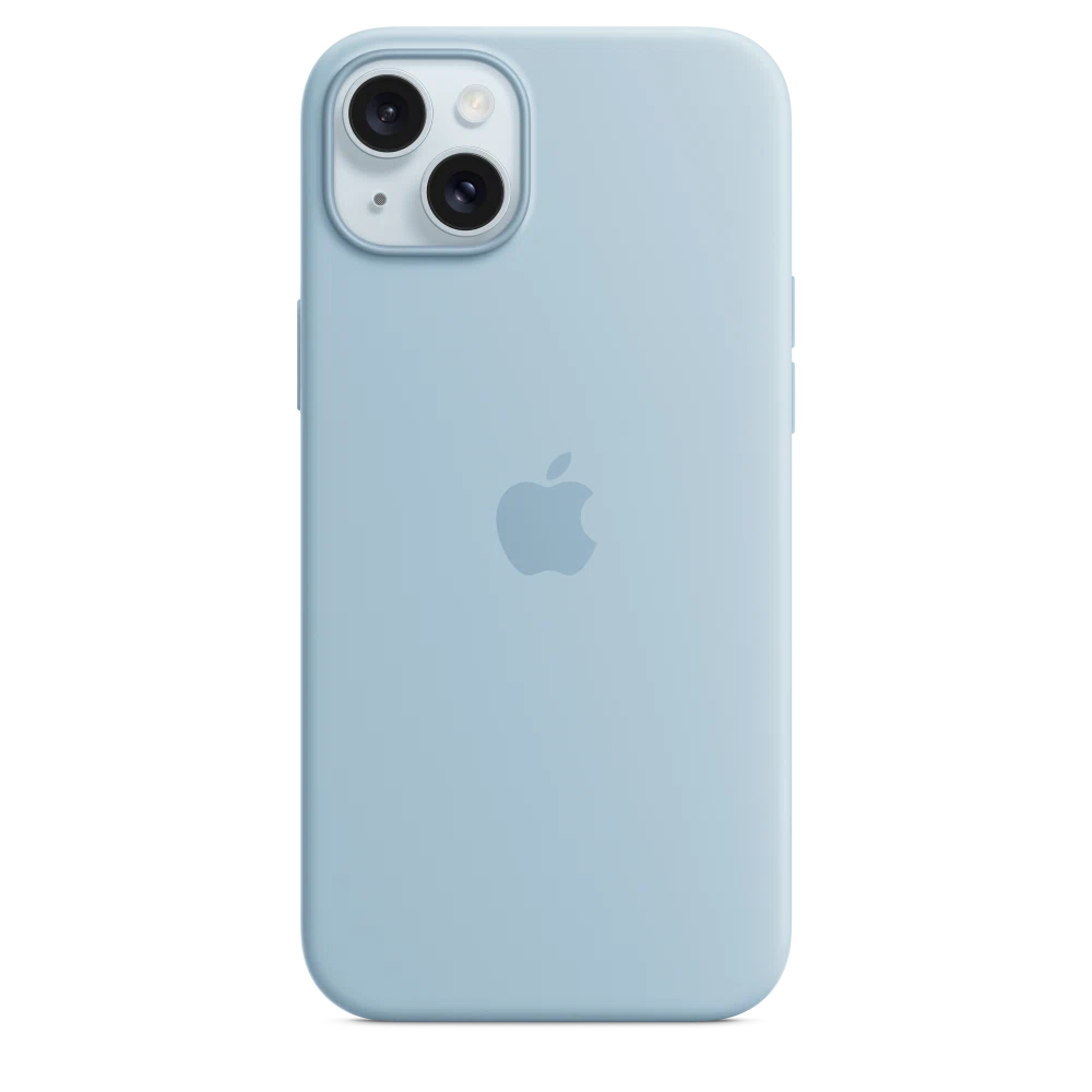 iPhone 15 Plus Silicone Case with MagSafe — Light Blue