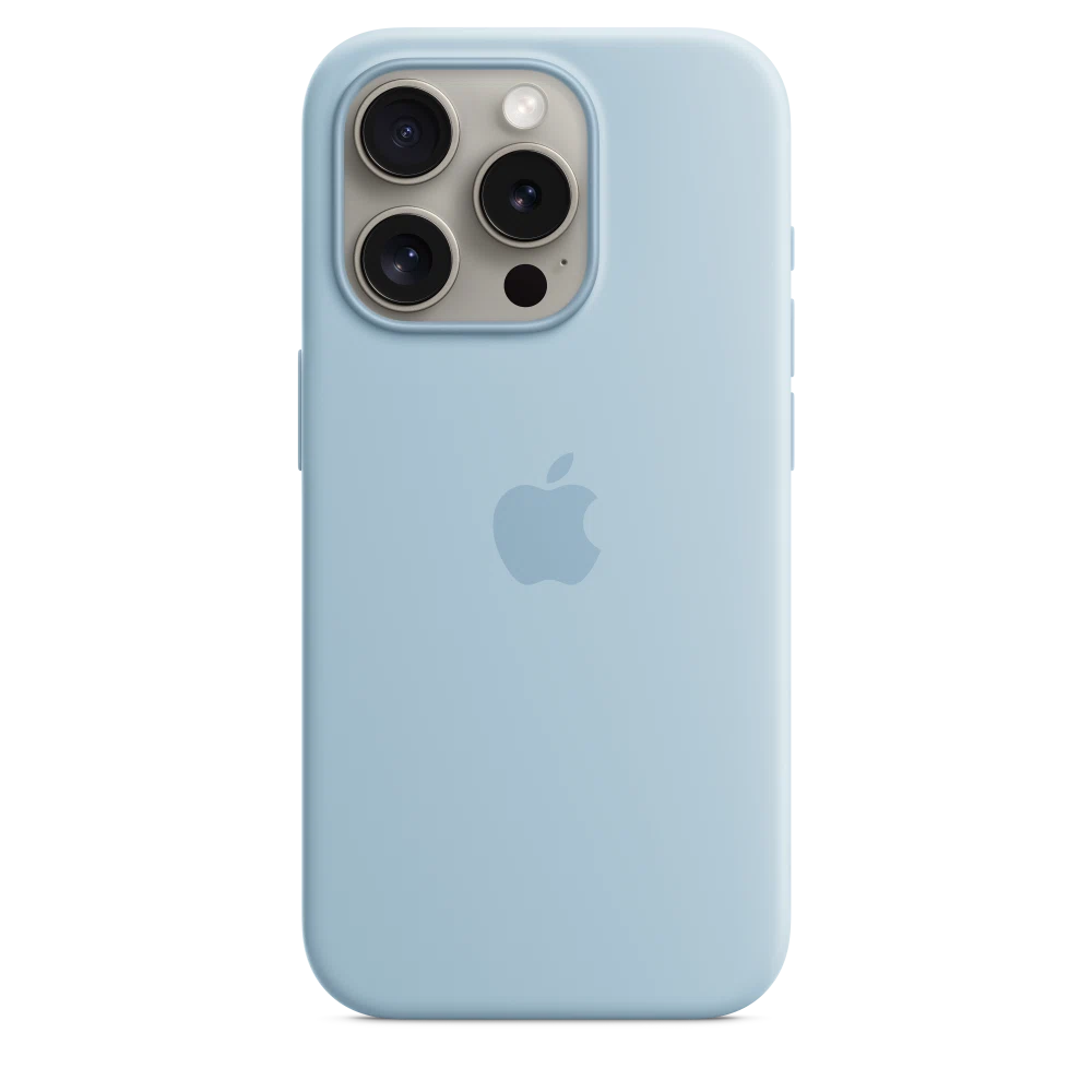 iPhone 15 Pro Silicone Case with MagSafe — Light Blue