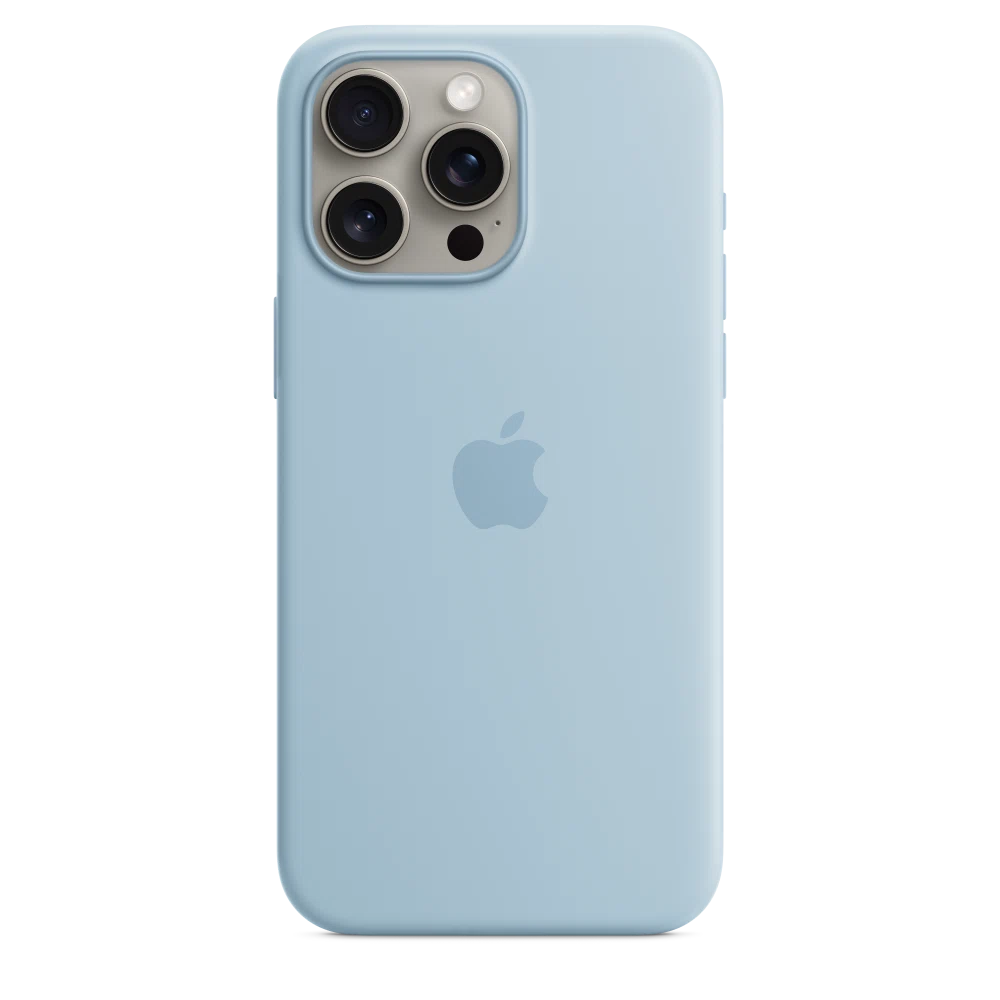 iPhone 15 Pro Max Silicone Case with MagSafe — Light Blue