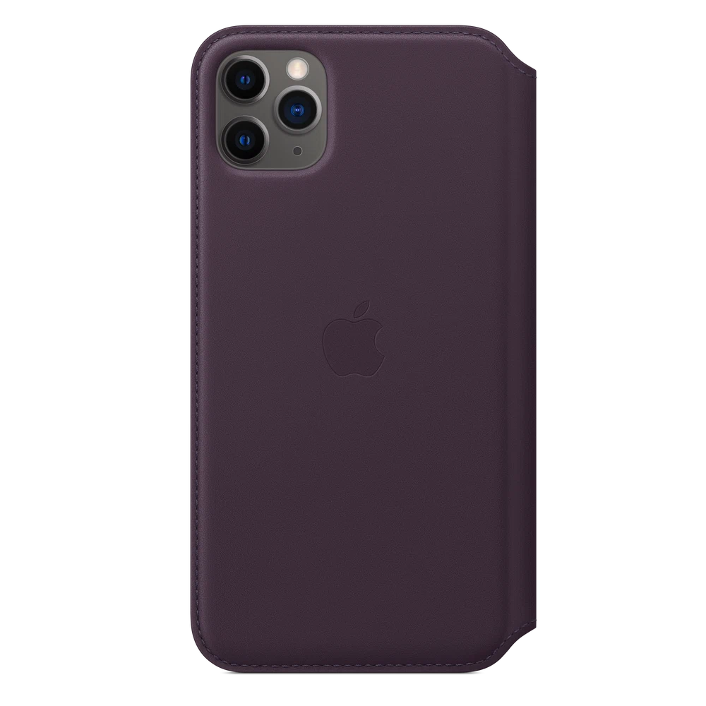 iPhone 11 Pro Max Leather Folio — Aubergine