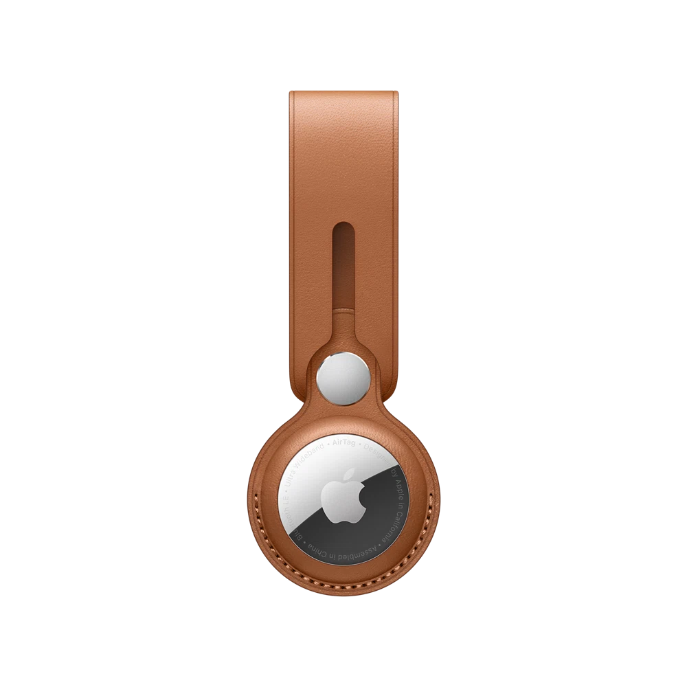 AirTag Leather Loop — Saddle Brown