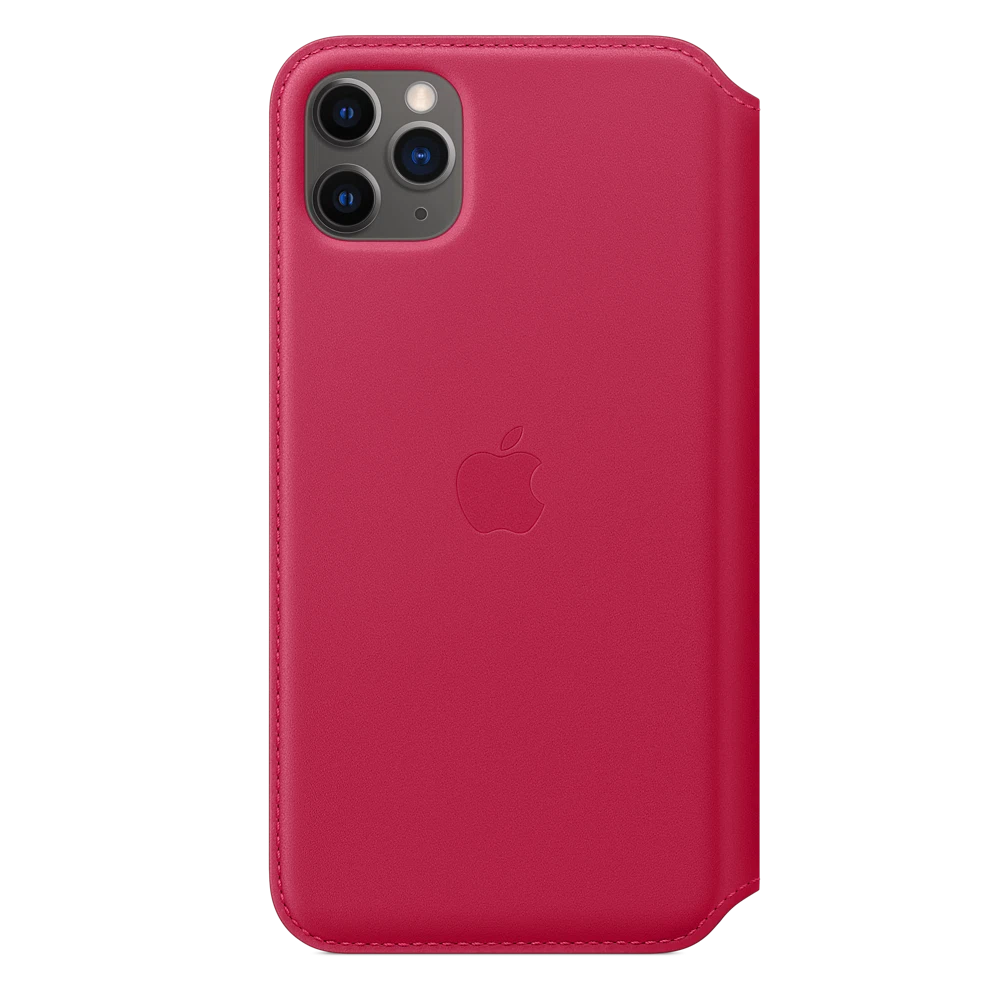 iPhone 11 Pro Max Leather Folio — Raspberry
