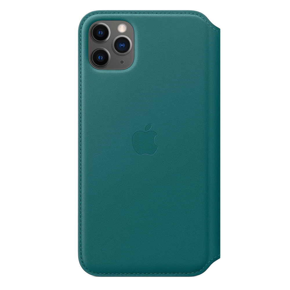 iPhone 11 Pro Max Leather Folio — Peacock