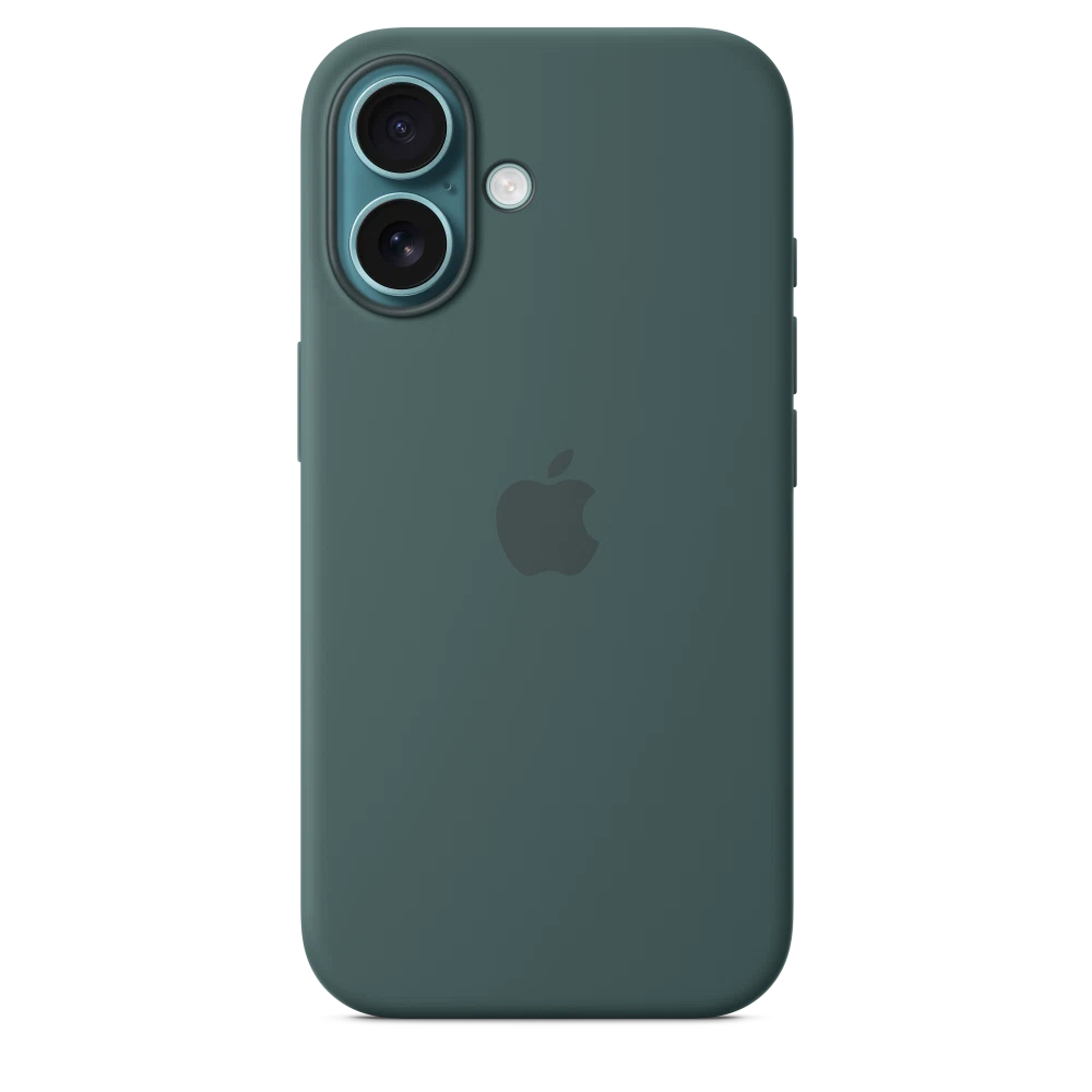 iPhone 16 Silicone Case with MagSafe — Lake Green