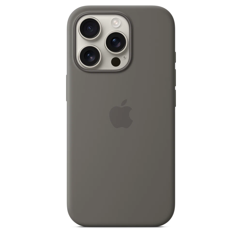 iPhone 16 Pro Silicone Case with MagSafe — Stone Gray