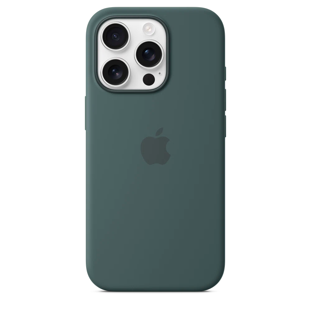 iPhone 16 Pro Silicone Case with MagSafe — Lake Green