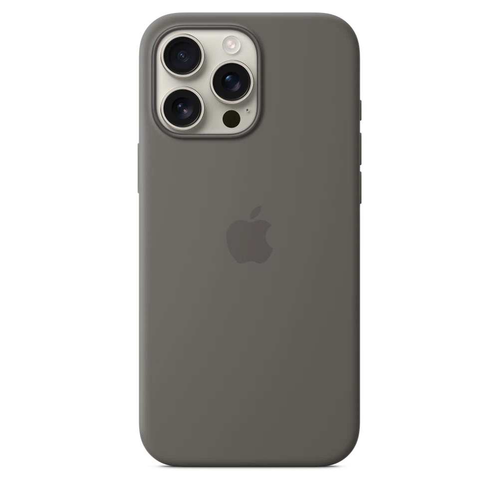 iPhone 16 Pro Max Silicone Case with MagSafe — Stone Gray